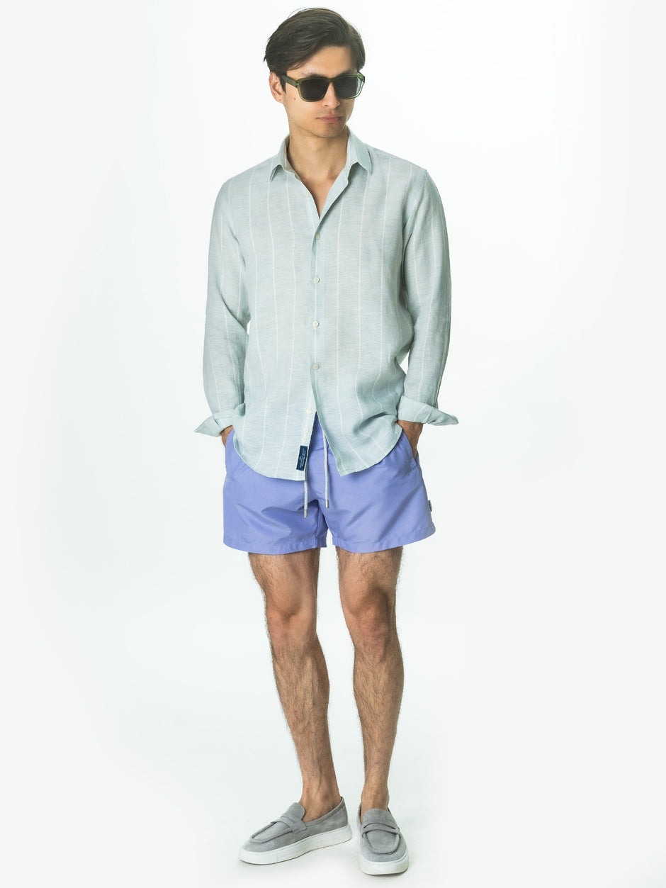 Camasa Verde Menta Dungi In Natural Tessitura Monti Bărbați De Vara BMan855 (3)