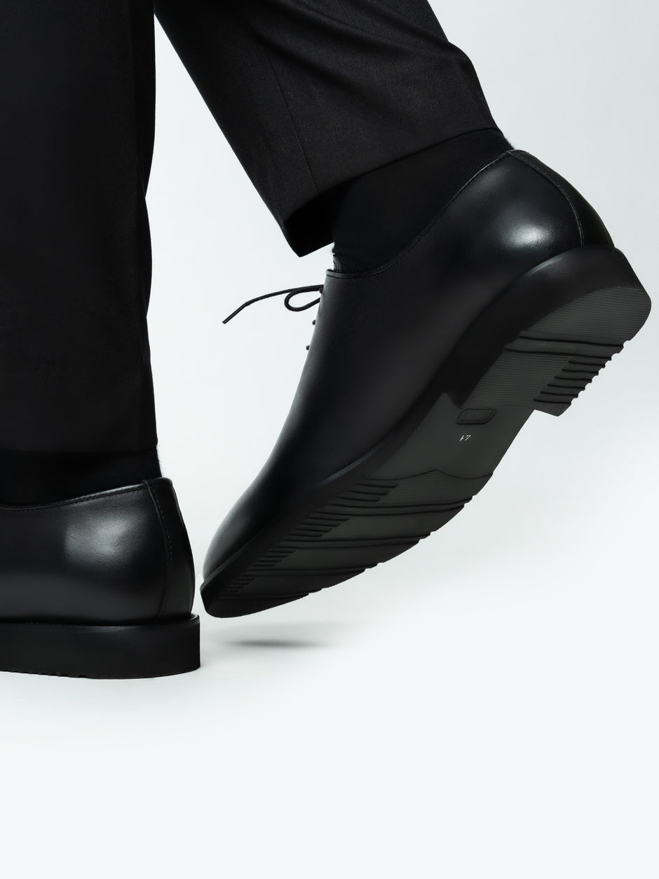 Pantofi Barbati Eleganti Oxford Negri din 100% Piele Naturala cu Talpa Din Spuma BMan0330 (6)