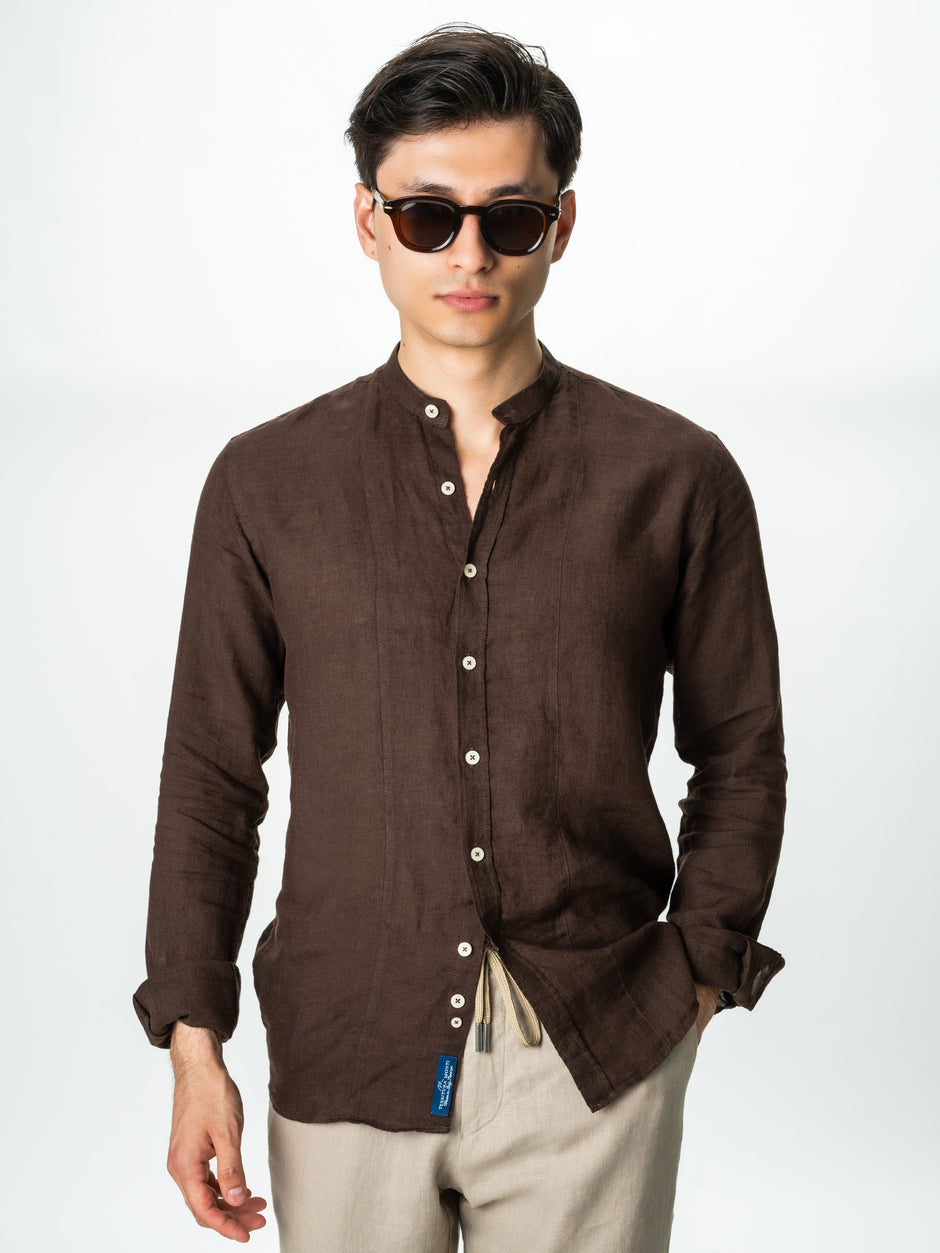 Camasa Tunica Barbati Maro Din In Natural Tessitura Monti Vara BMan856 (5)