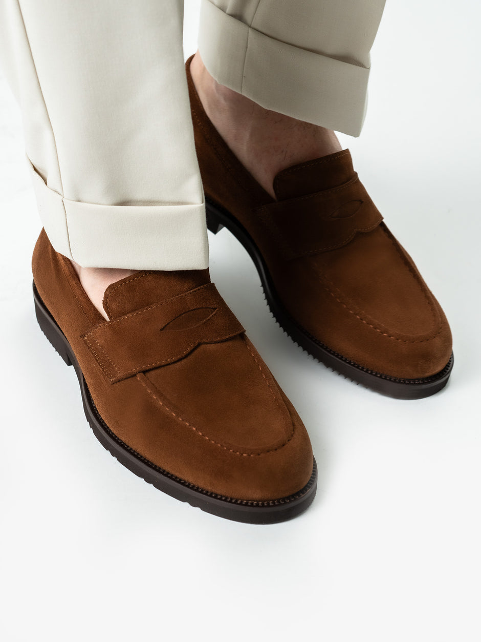 Mocasini Maro Barbati Penny Loafers Din Piele Intoarsa BMan220 (2)