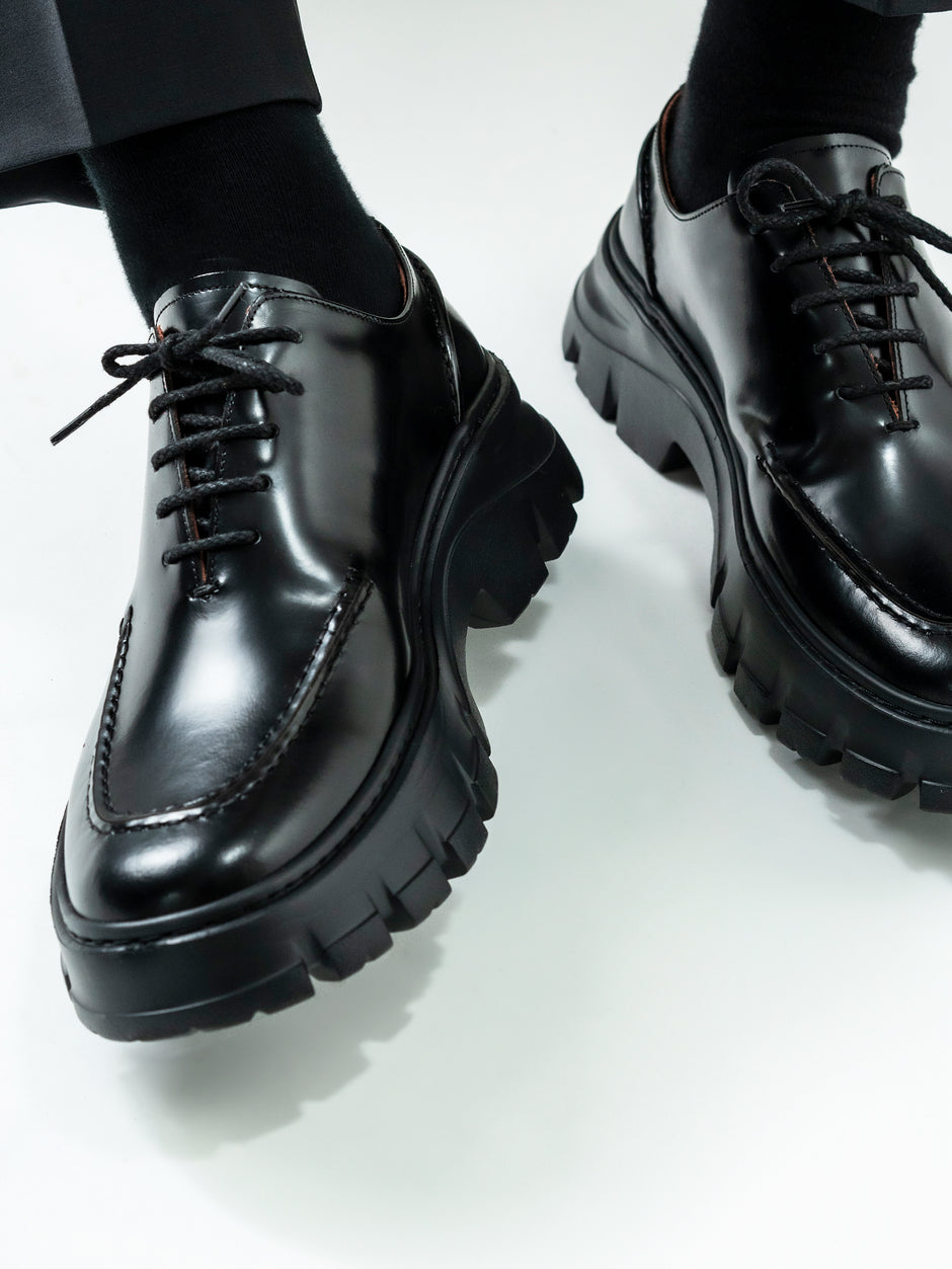 Pantofi Negri Semiluciosi Barbati Din Piele Naturala Design Zante BMan0420 (2)