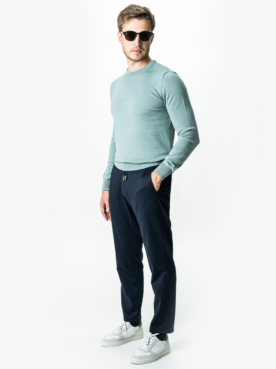 Pulover Casual Verde Menta Barbati Din Bumbac Levent Cottone BMan0008 (8)