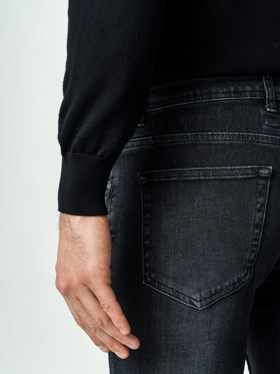 Blugi Barbati Gri Inchis Comfort Fit Denim T400 BMan0003 (4)
