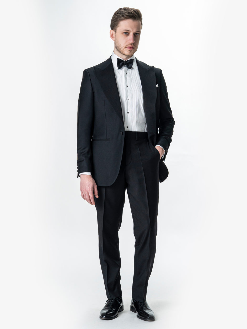 Costum Ceremonie Barbati Smoking Negru Lana Vitale Barberis BMan341 (8)