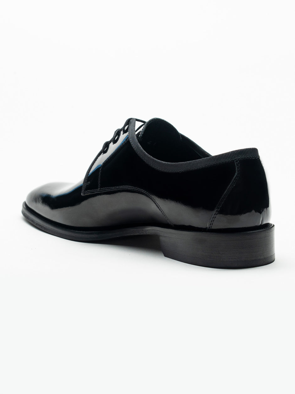 Pantofi Eleganti Barbati Negru Lucios Ceremonie Din Piele Naturala BMan0402 (6)