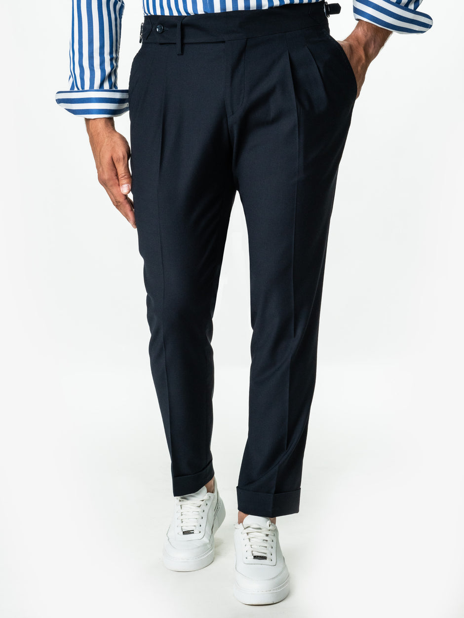 Pantaloni Barbati Bleumarin Inchis Cu Pense Design Gurkha BMan0009 (4)
