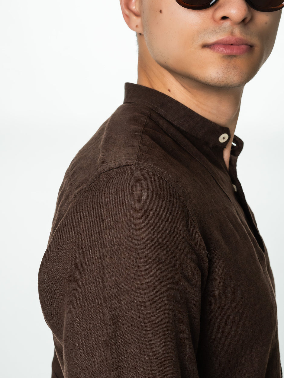 Camasa Tunica Barbati Maro Din In Natural Tessitura Monti Vara BMan856 (6)