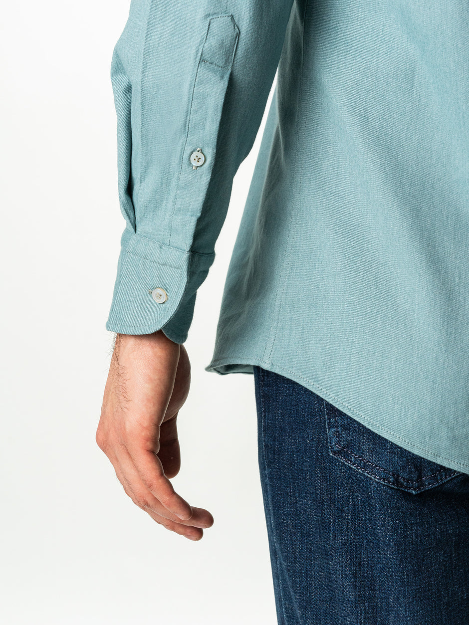 Camasa Barbati Casual Albastru Pastel Din Bumbac Natural Tip Flanel BMan0037 (8)