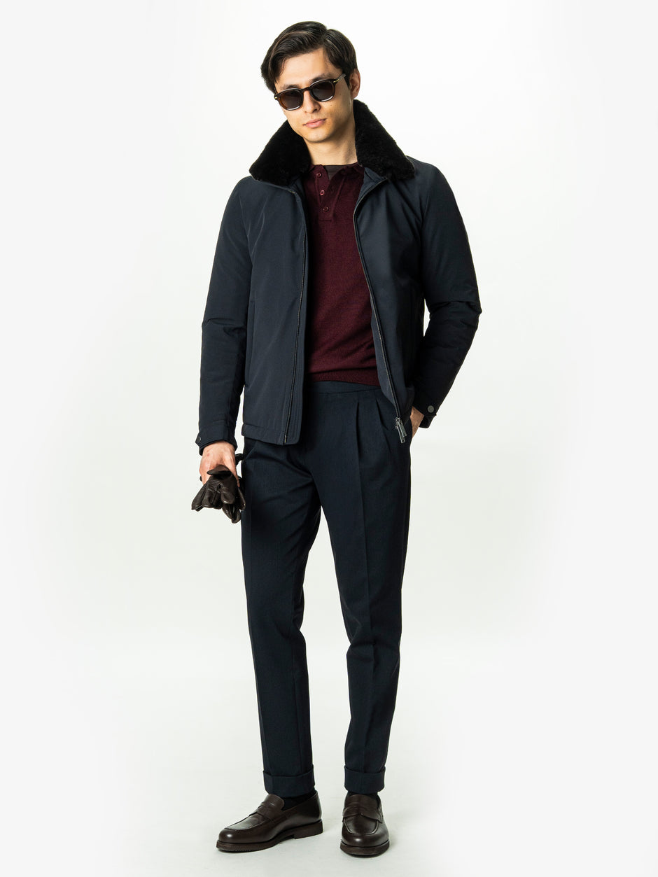 Pulover Barbati Bordo Inchis Polo Din Lana Merinos BMan0051 (2)