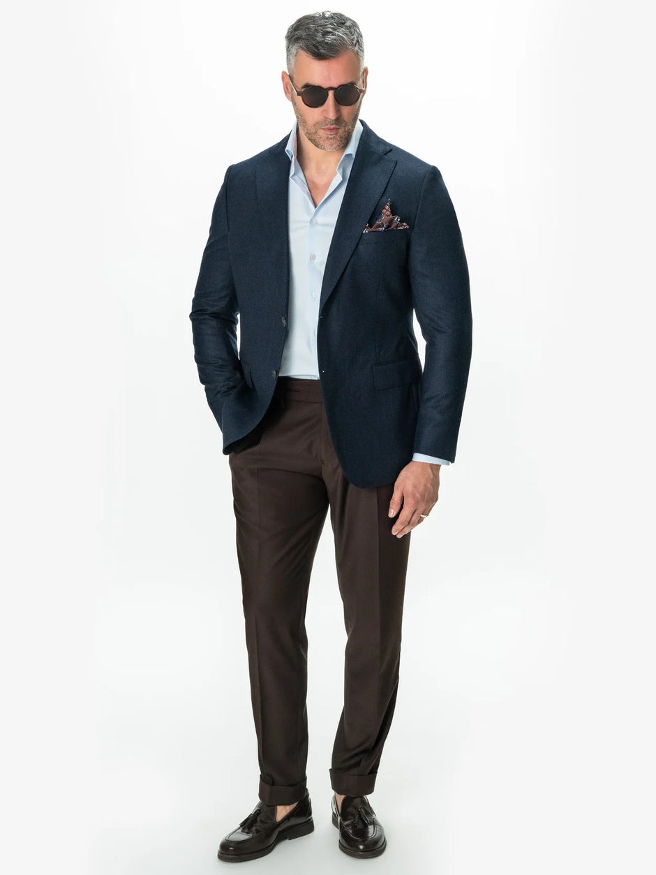 Pantaloni Barbati Cu Pense Model Gurkha Maro Cappuccino Stofa Confortabila BMan702 (2)