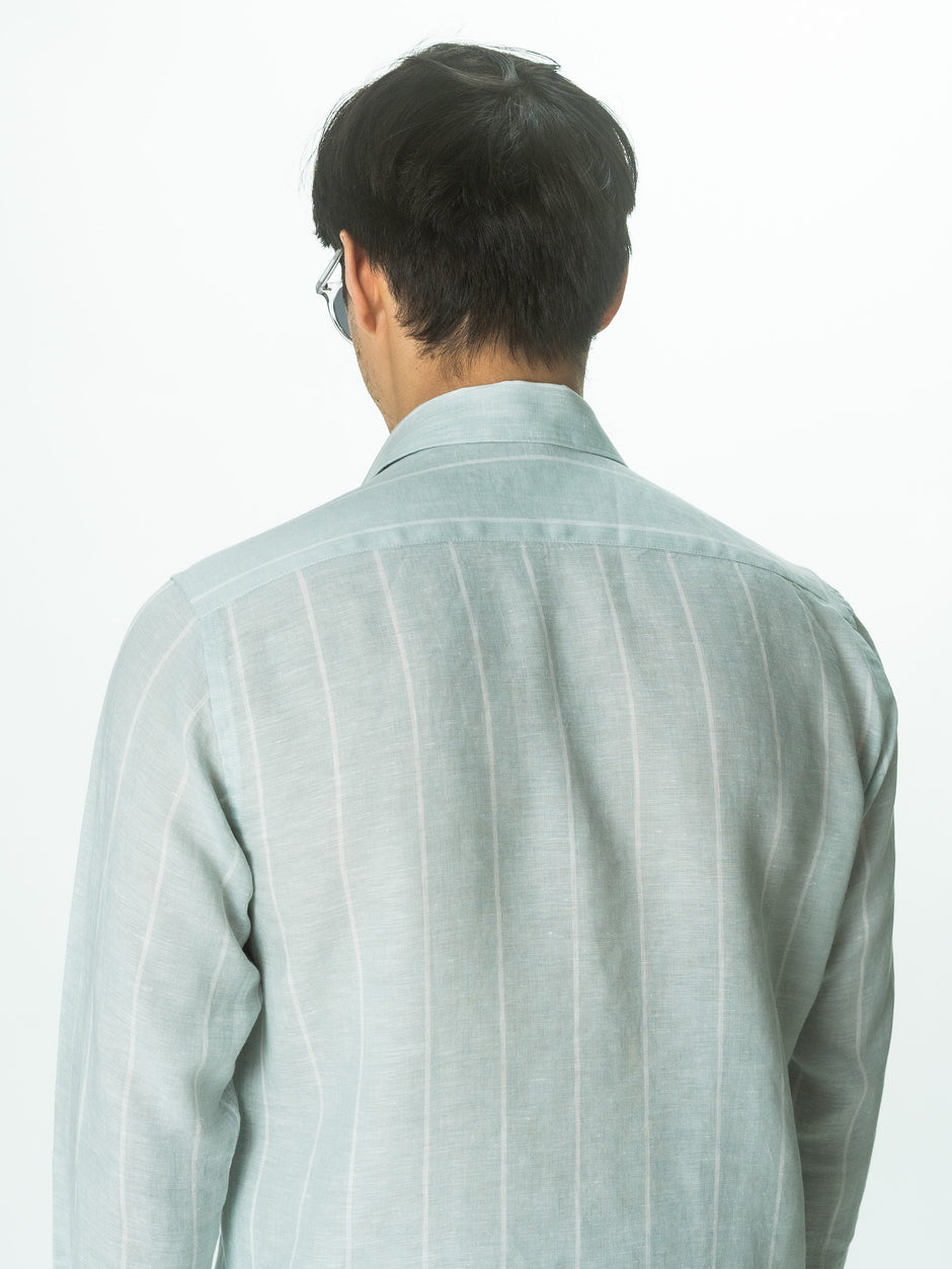 Camasa Verde Menta Dungi In Natural Tessitura Monti Bărbați De Vara BMan855 (7)