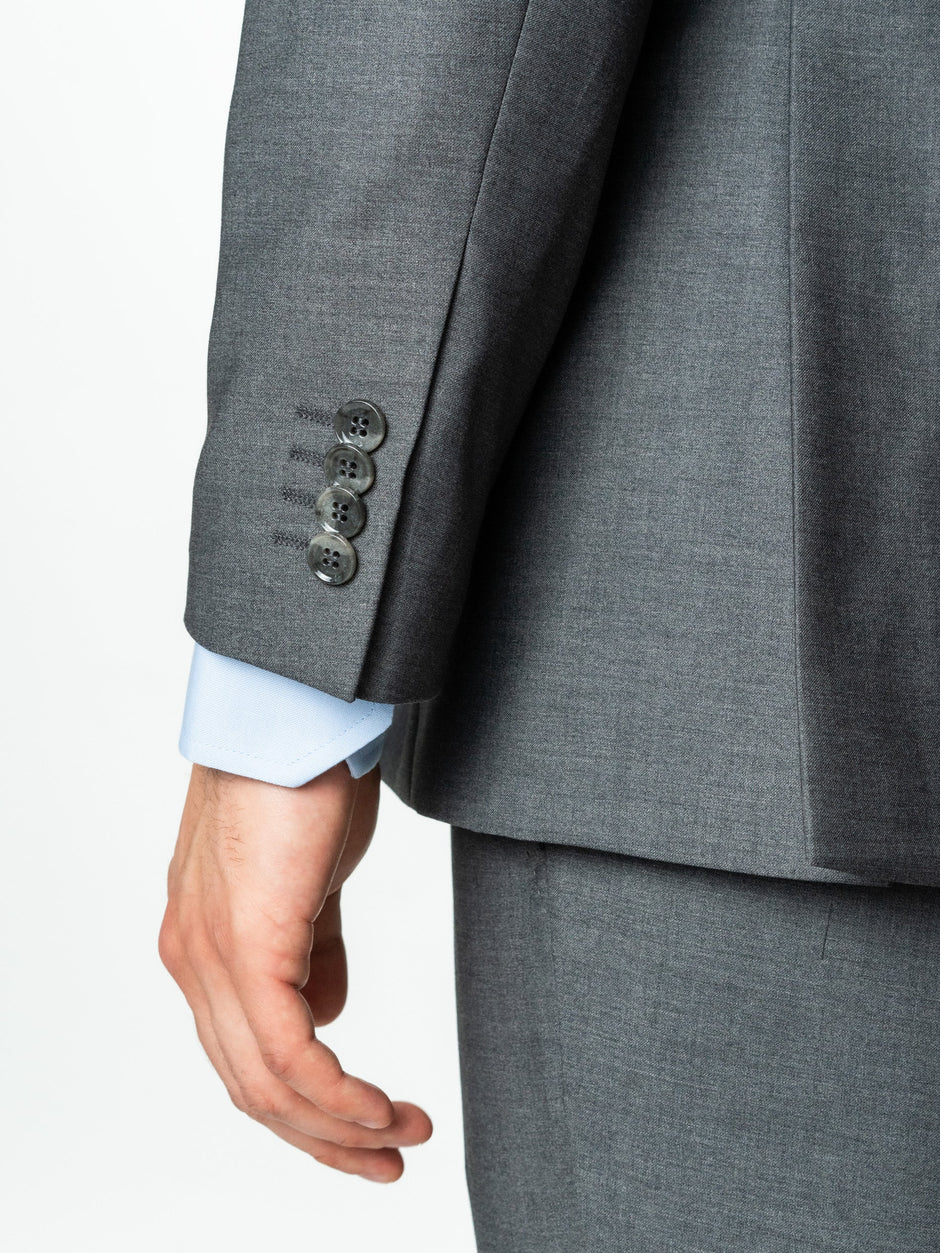 Costum Barbati Gri Antracit All Season Smart Casual Lana Sarto BMan0018 (7)