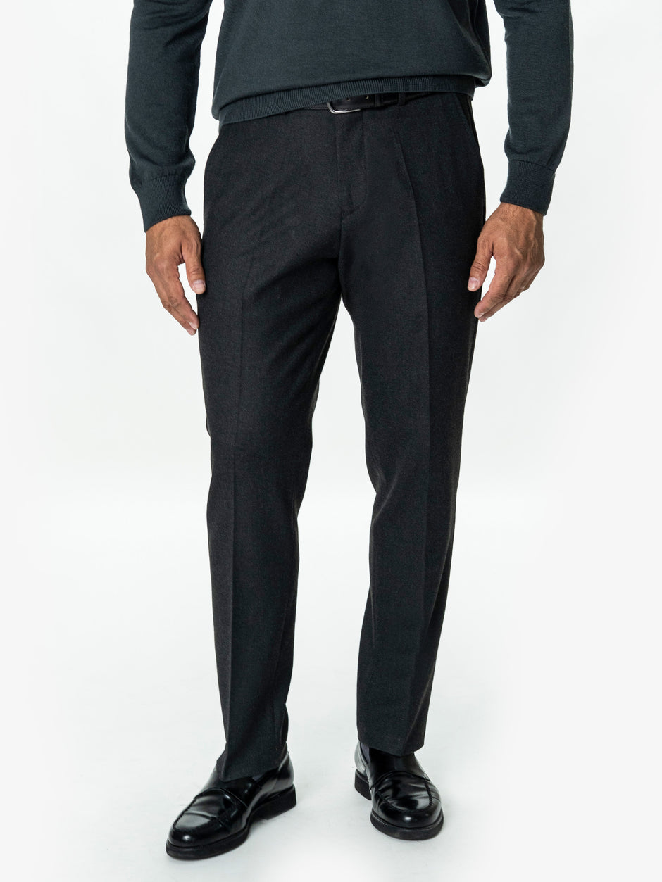 Pantaloni Eleganti Barbati Gri Antracit din Lana BMan0110 (1)