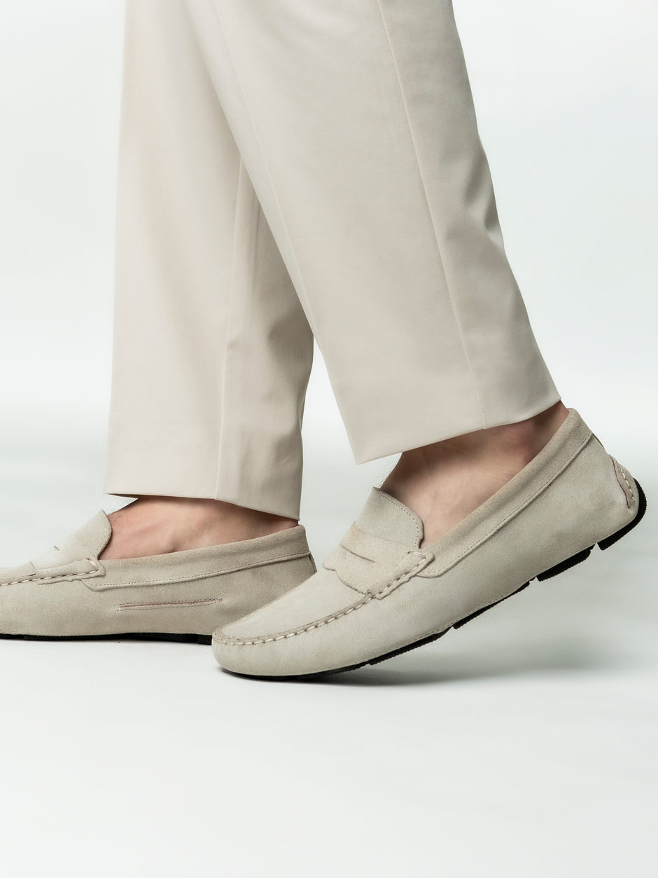 Mocasini Barbati Penny Crem Din Piele Intoarsa BMan224 (4)