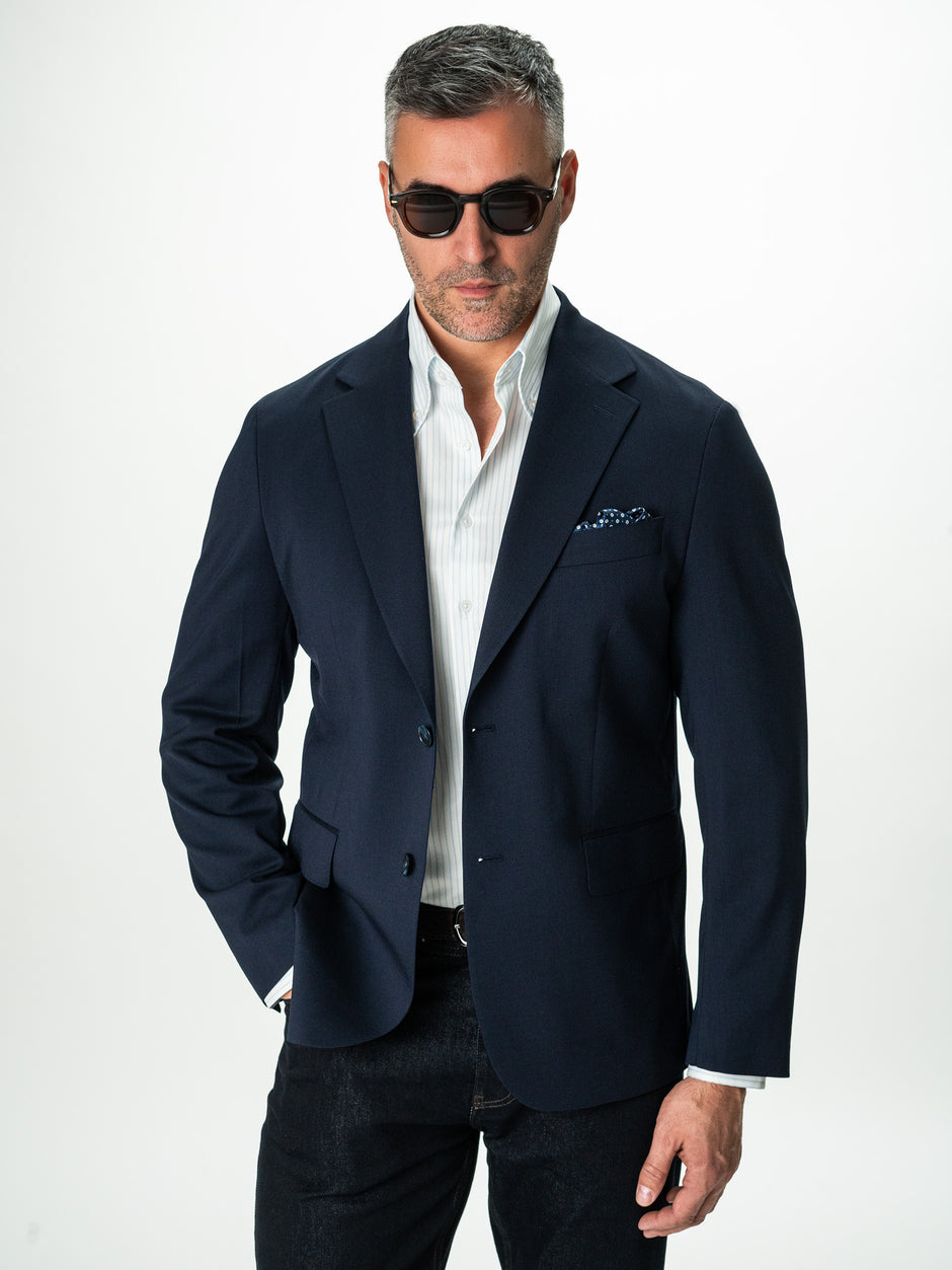 Sacou Albastru Bleumarin Lana Vitale Barberis Super 110'S BMan0042 (4)
