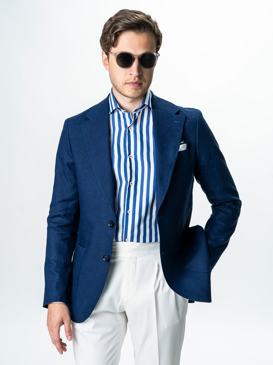 Sacou Barbati Albastru 100% In Natural Vitale Barberis BMan0053 (4)