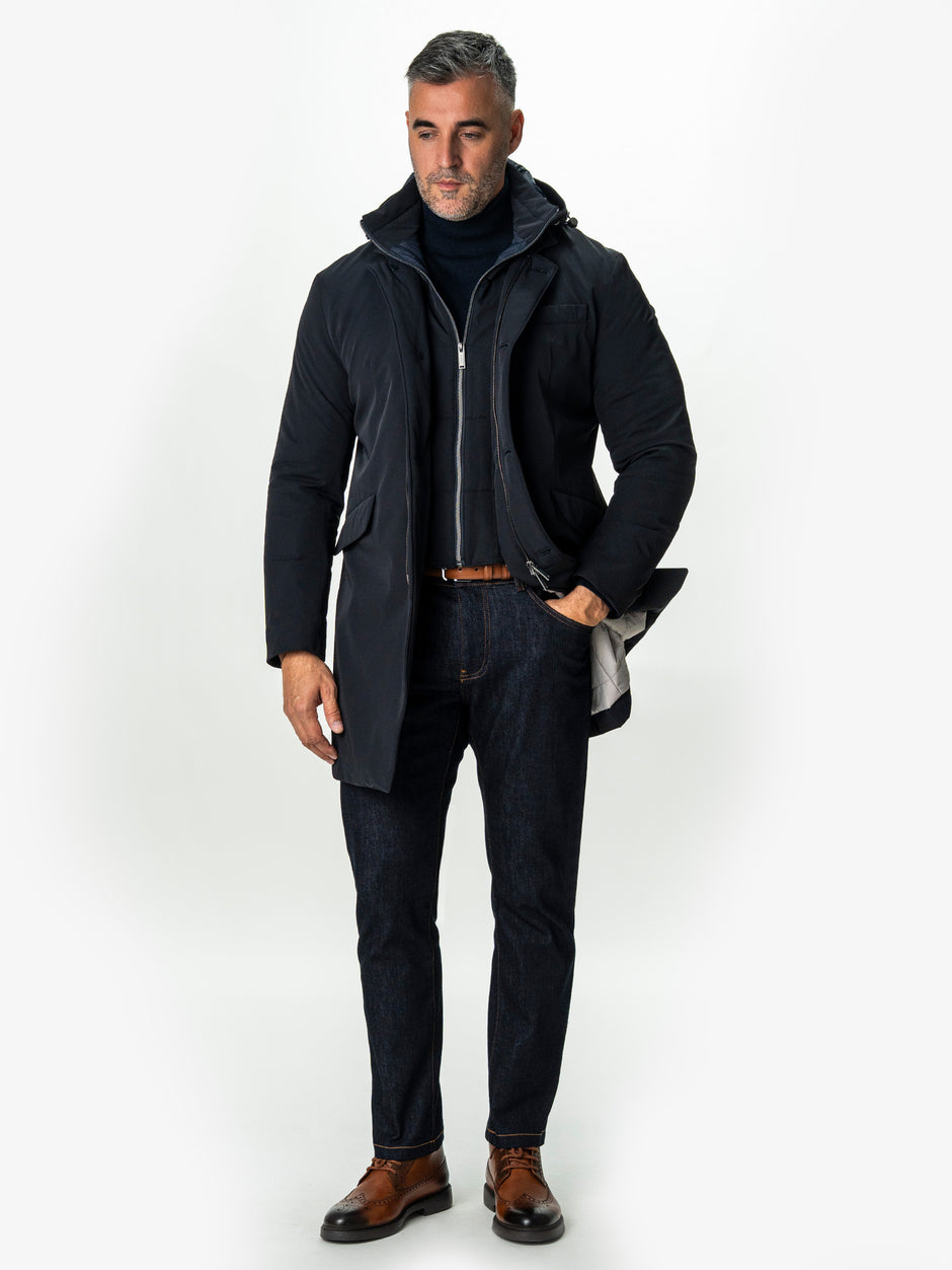 Geaca Barbati Tip Parka Bleumarin Cu Gluga BMan0200 (1)