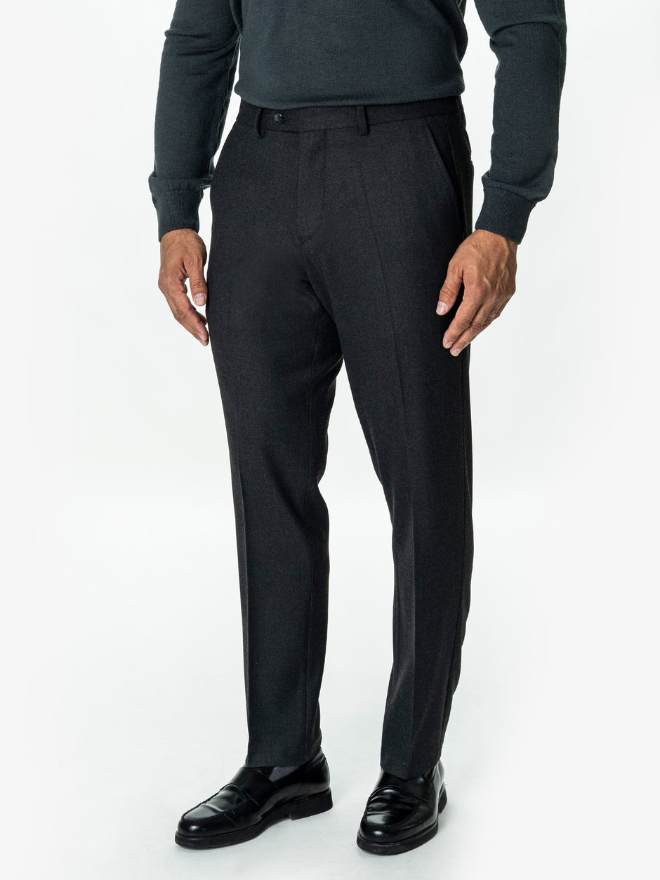 Pantaloni Eleganti Barbati Gri Antracit din Lana BMan0110 (3)