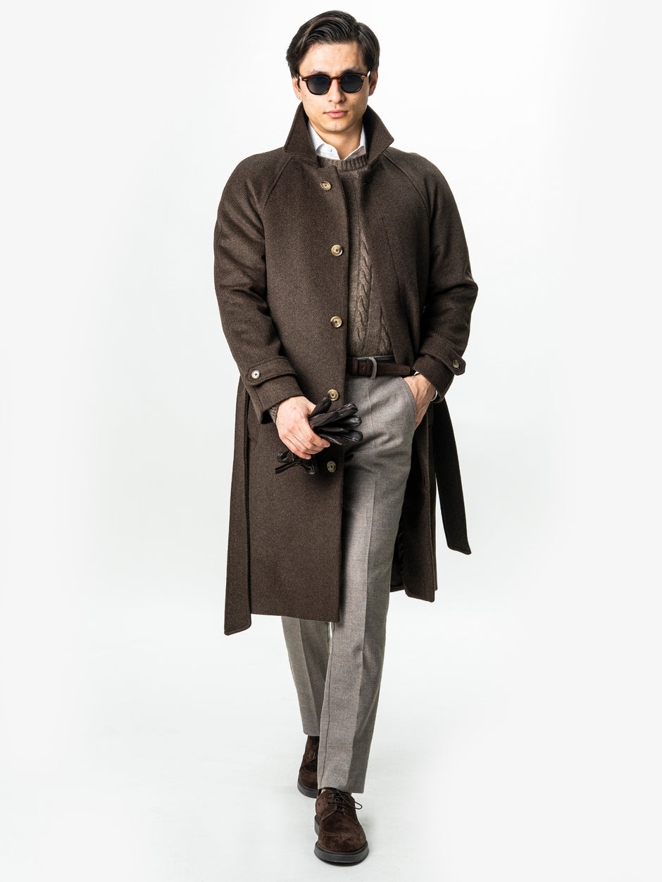 Pulover Barbati Cafeniu Toamna & Iarna Din 100% Lambswool Torsada BMan0010 (2)