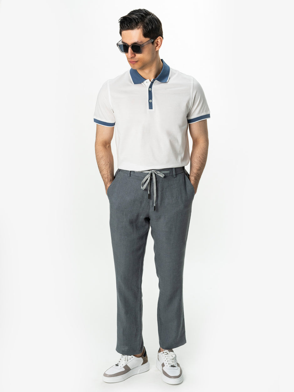 Pantaloni Barbati Din In Natural Gri Antracit BMan714 (4)
