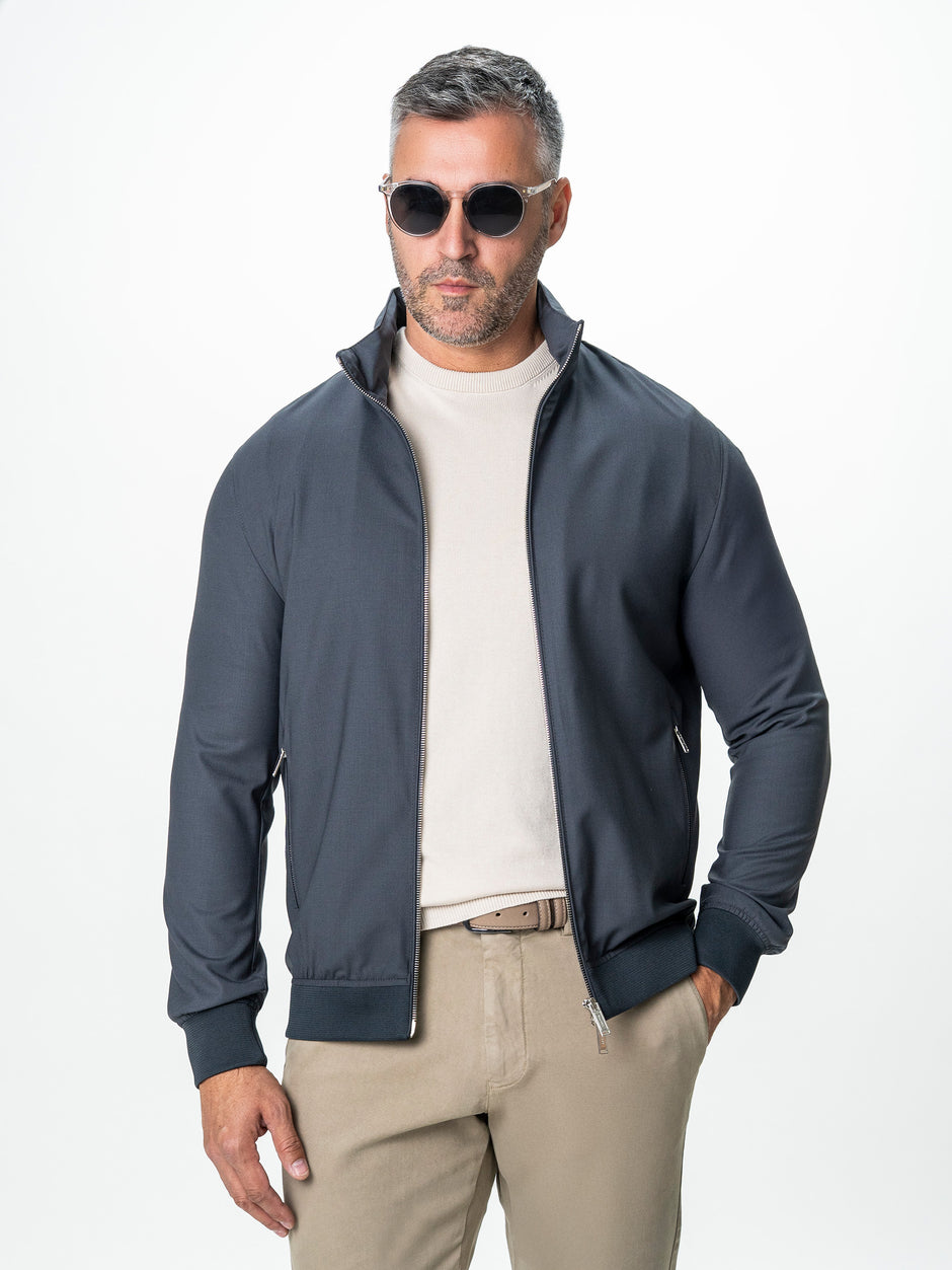 Geaca Barbati Tip Jacheta Gri Din Lana BMan BMan0007 (4)