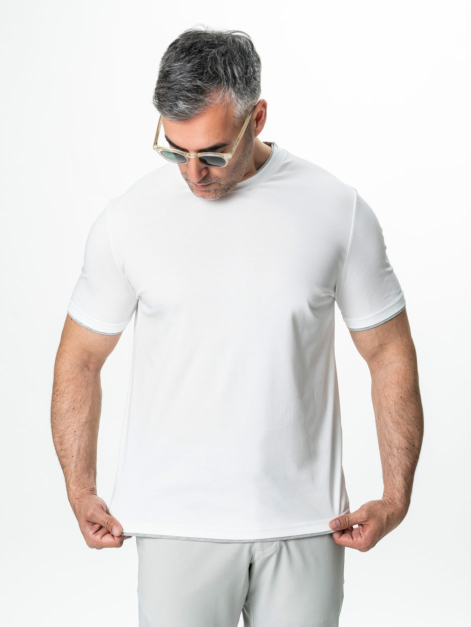 Tricou Barbati Alb Din Bumbac Egiptean Bman271 (1)