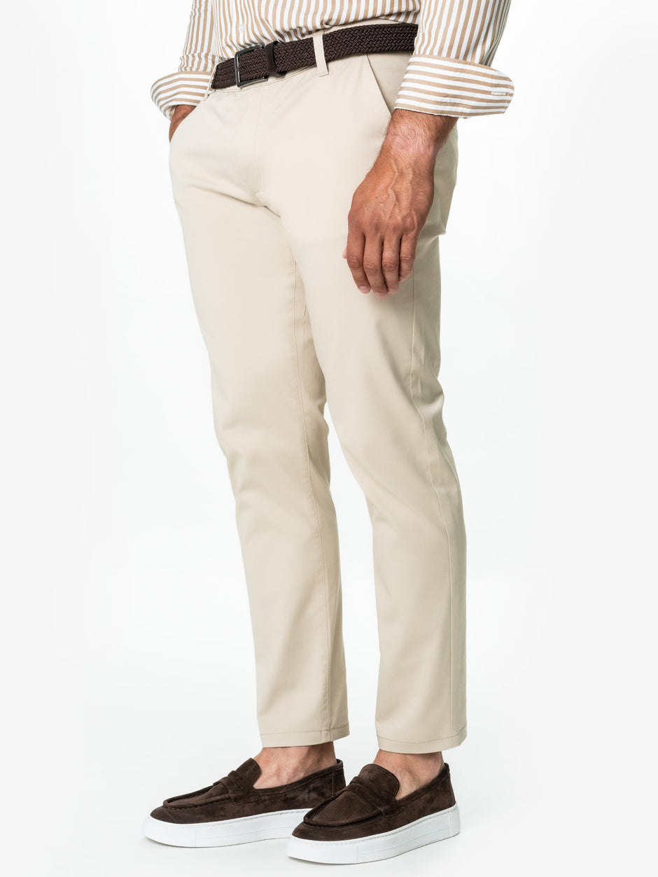Pantaloni Casual Crem Barbati Tip Denim BMan346 (7)