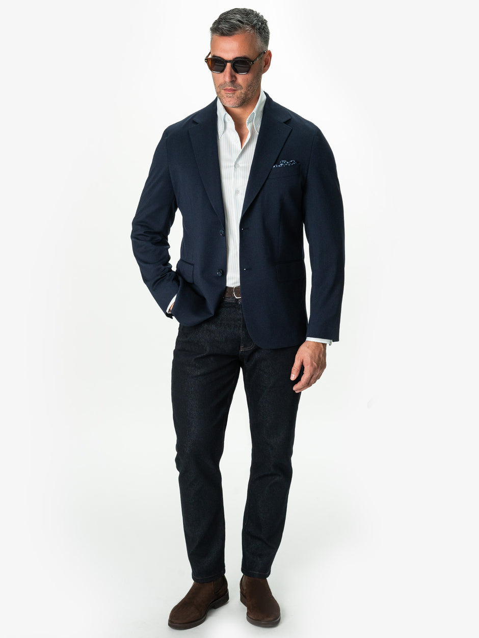 Sacou Albastru Bleumarin Lana Vitale Barberis Super 110'S BMan0042 (2)