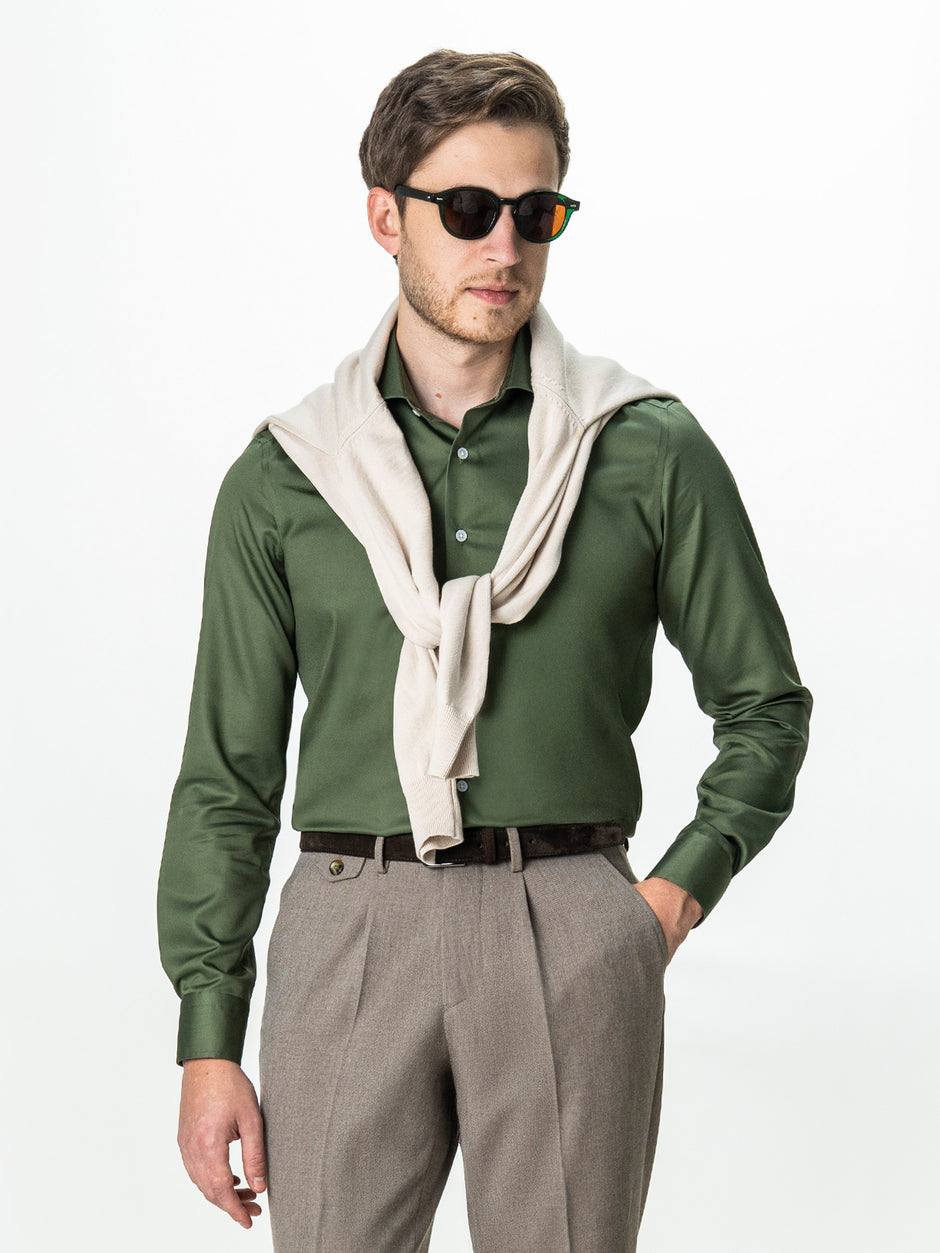 Camasa Verde Kaki Barbati Premium Confort Fit Non Iron BMan0063 (5)