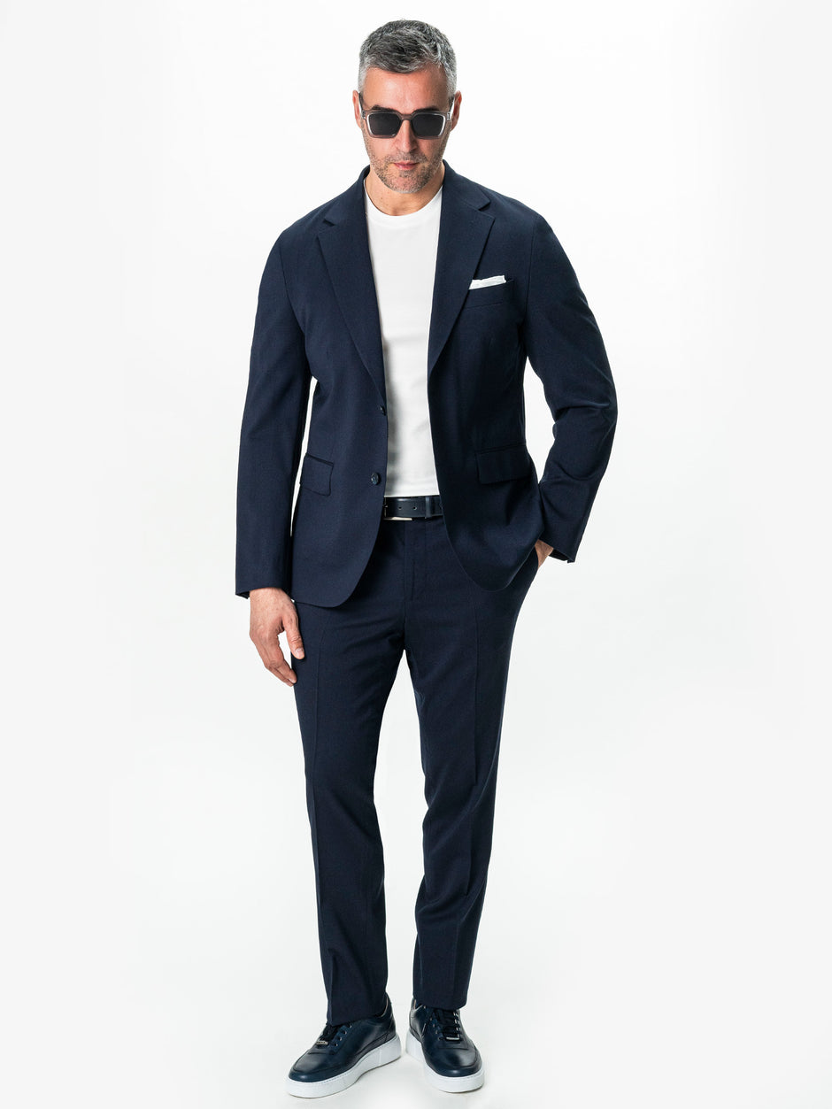 Costum Albastru Bleumarin 100% Lana Vitale Barberis Super 110's BMan0054 (1)