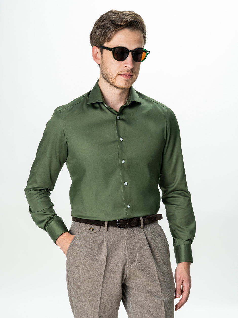 Camasa Verde Kaki Barbati Premium Confort Fit Non Iron BMan0063 (1)