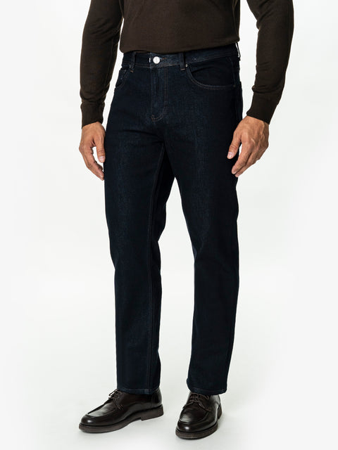 Blugi Barbati Bleumarin Inchis Denim T400 Relaxed Fit BMan0010