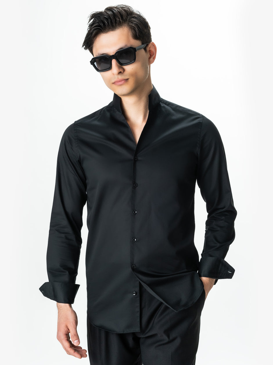 Camasa Smart Casual Barbati Neagra Design Monaco BMan0047 (1)