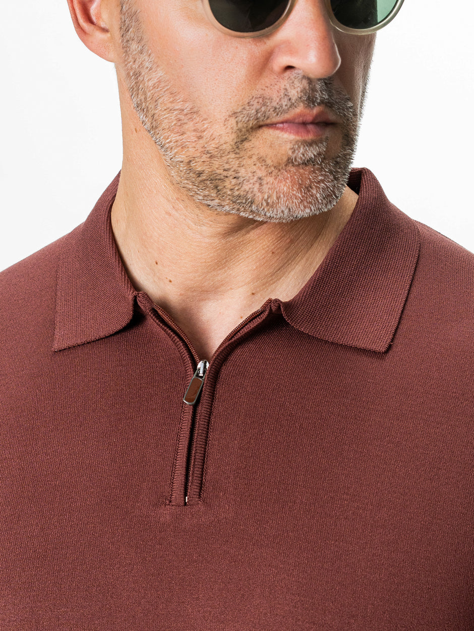 Tricou Barbati Polo Bordo din Rayon cu Fermoar BMan0101 (3)
