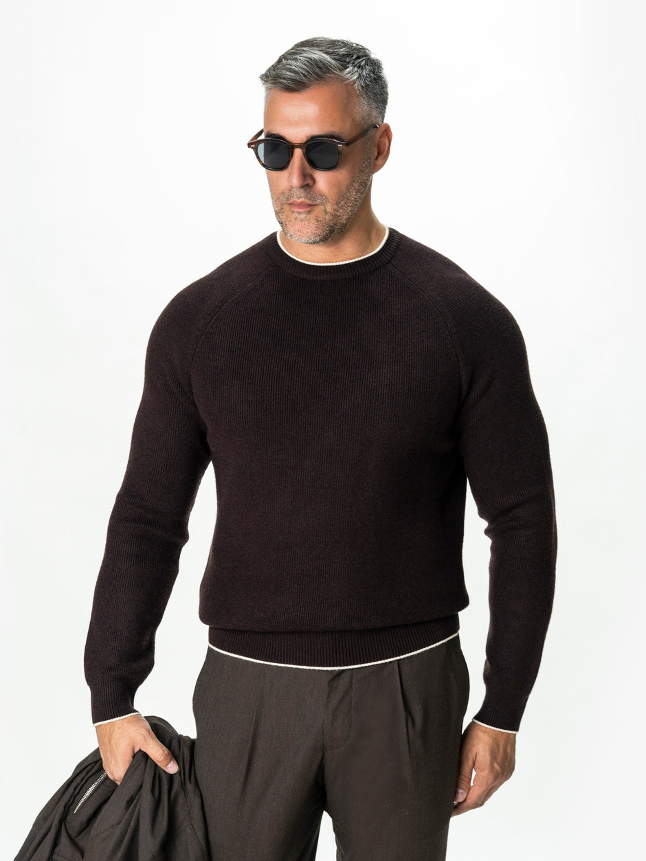 Pulover Maro Inchis Barbati Relaxed Fit BMan0119 (8)