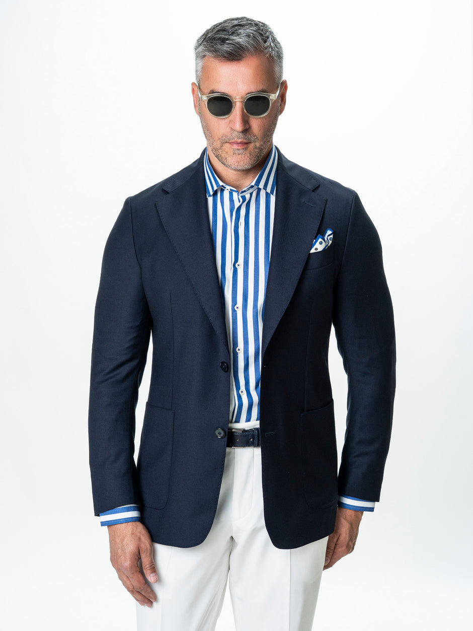 Sacou Bleumarin 100% Lana Vitale Barberis BMan0076 (1)