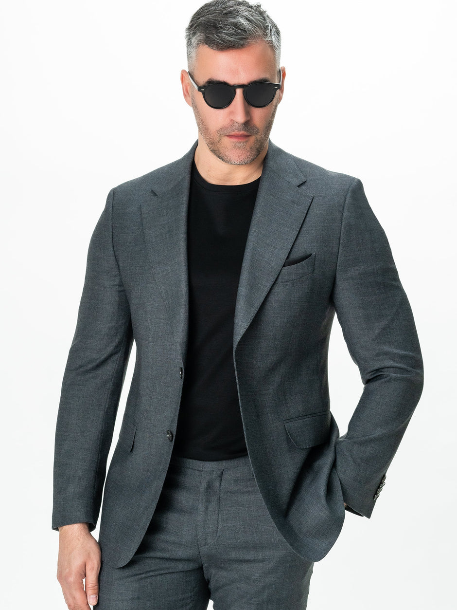Costum Barbati Business & Elegant Gri Inchis Din Lana Sarto BMan0018 (2)