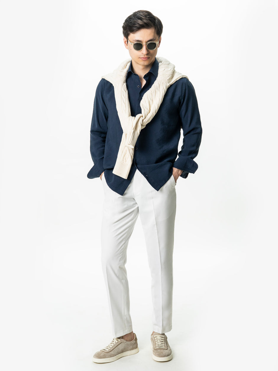 Camasa Barbati Bleumarin Comfort Fit Tesatura Modal BMan0100 (6)