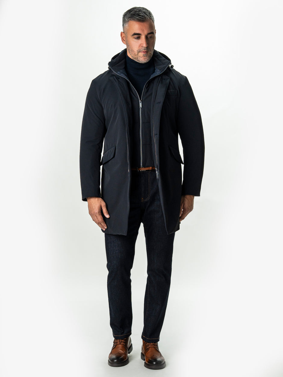 Geaca Barbati Tip Parka Bleumarin Cu Gluga BMan0200 (9)