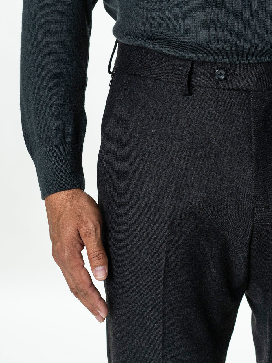 Pantaloni Eleganti Barbati Gri Antracit din Lana BMan0110 (4)
