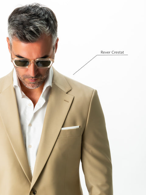 Costum Bărbați Bej Gold Elegant 100% Lână Naturală De Vară BMan0029 (3)