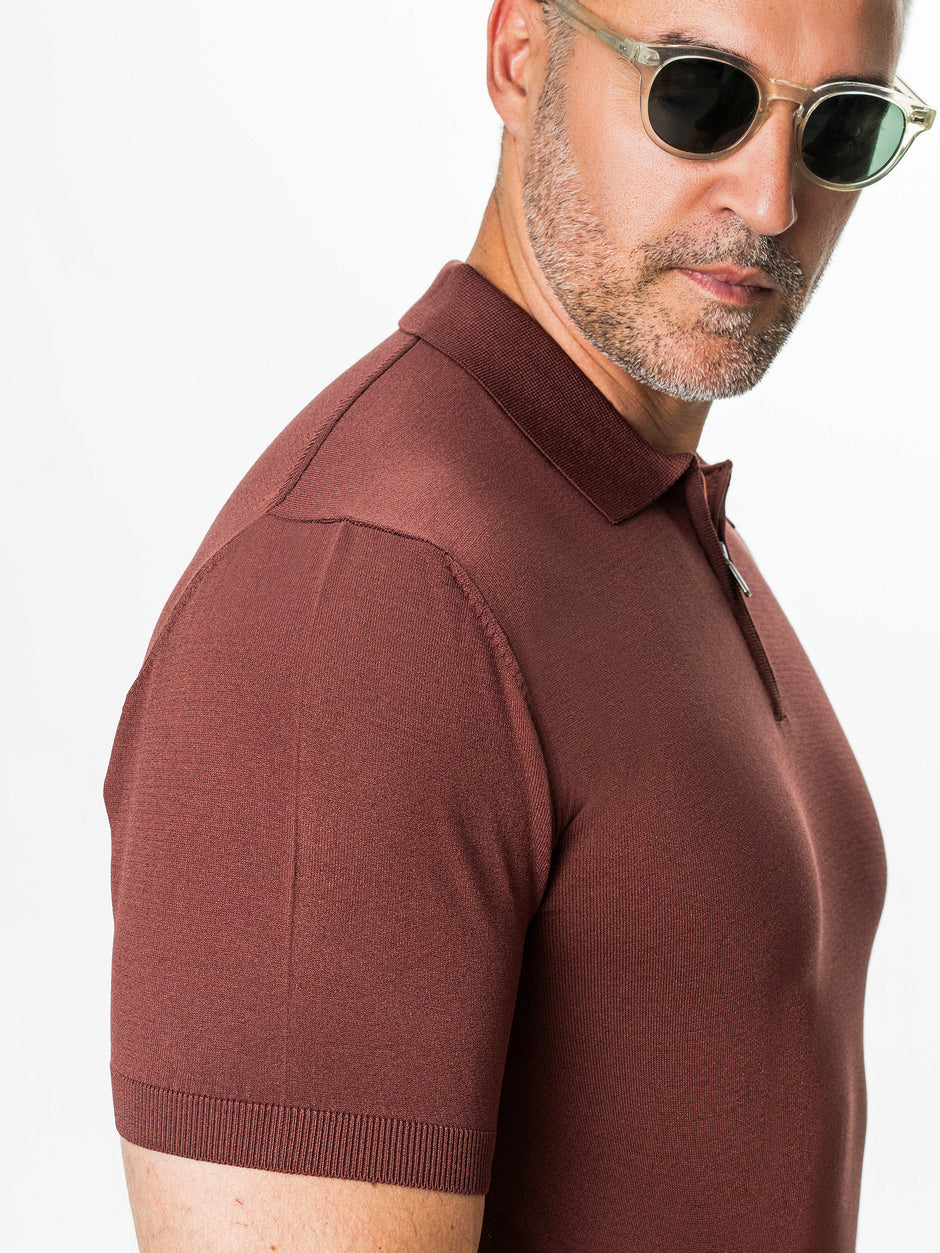 Tricou Barbati Polo Bordo din Rayon cu Fermoar BMan0101 (5)