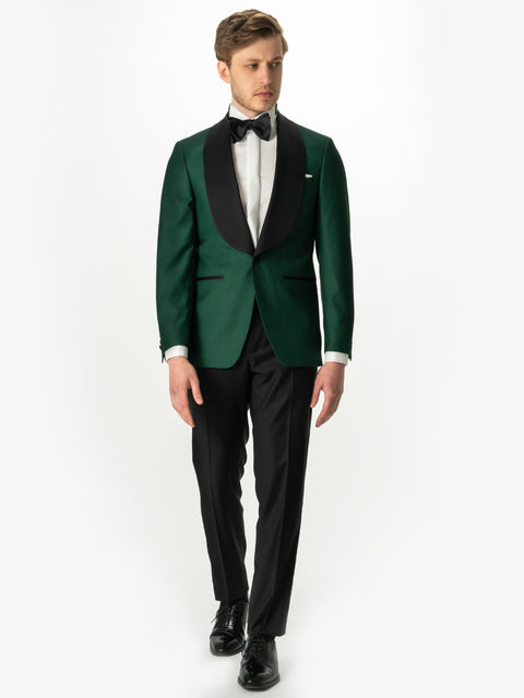 Costum Mire Verde Royal Tip Smoking Ceremonie Rever Shawl BMan0024 (4)