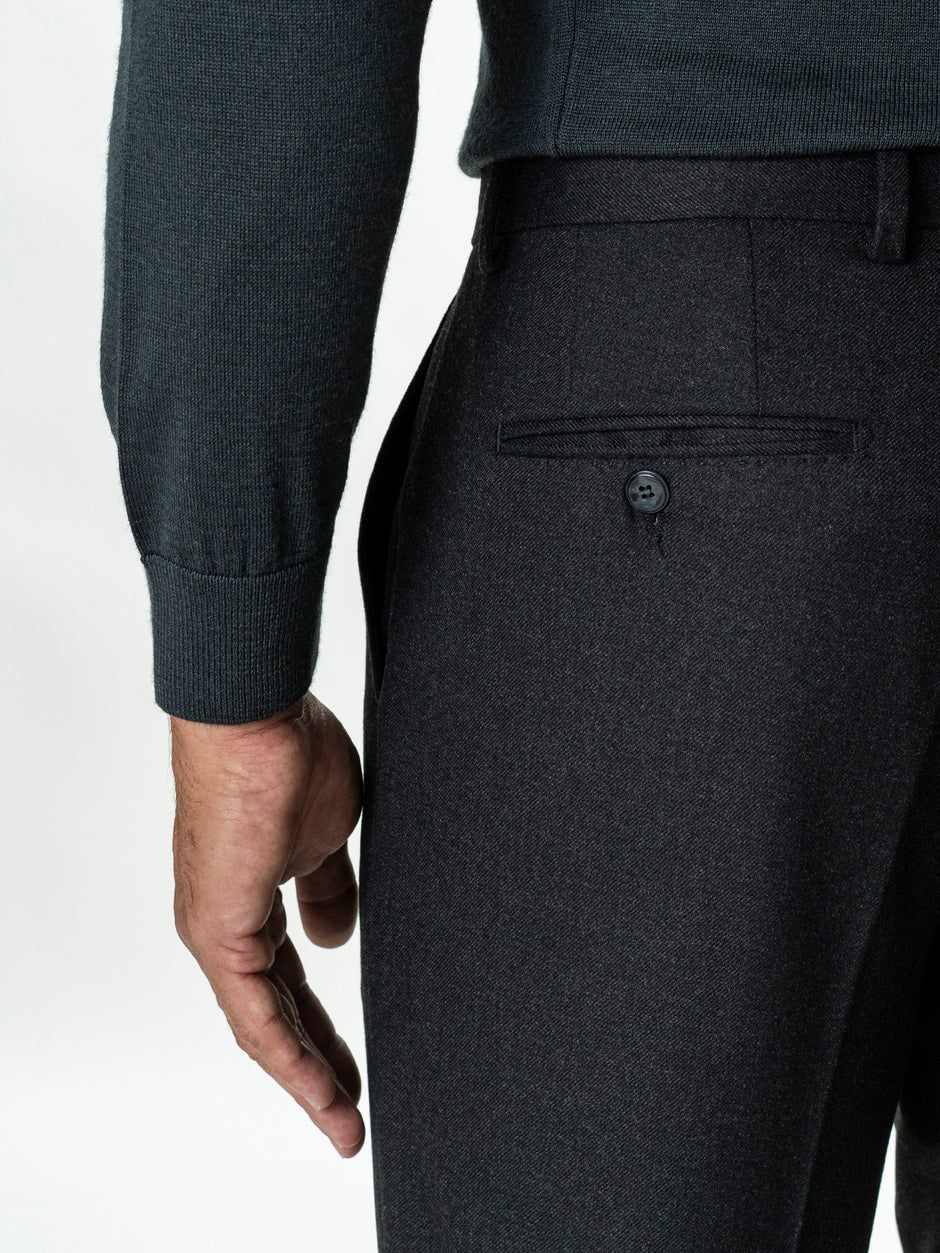 Pantaloni Eleganti Barbati Gri Antracit din Lana BMan0110 (5)