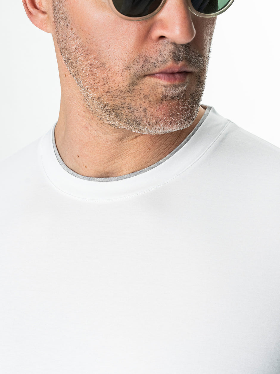 Tricou Barbati Alb Din Bumbac Egiptean Bman271 (3)