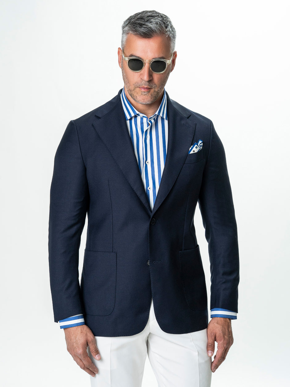 Sacou Bleumarin 100% Lana Vitale Barberis BMan0076 (4)