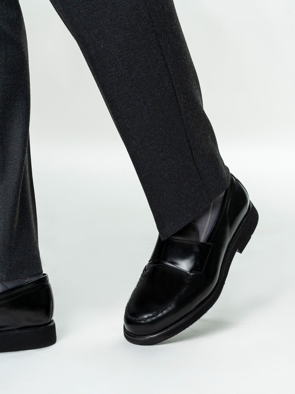 Pantaloni Eleganti Barbati Gri Antracit din Lana BMan0110 (6)