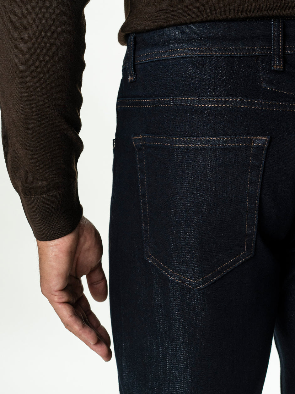 Blugi Barbati Bleumarin Inchis Denim T400 Relaxed Fit BMan0010 (3)