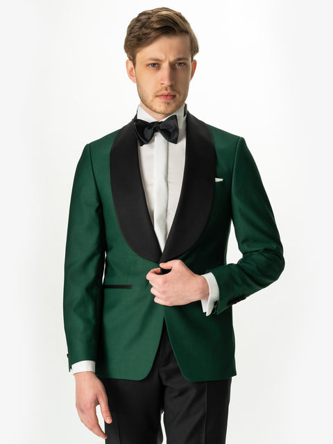 Costum Mire Verde Royal Tip Smoking Ceremonie Rever Shawl BMan0024 (2)