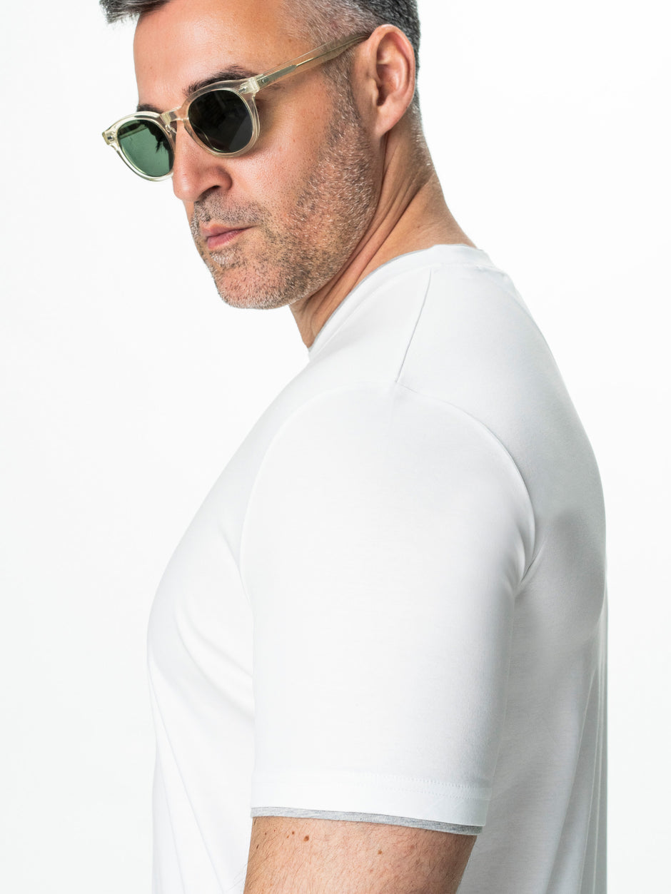 Tricou Barbati Alb Din Bumbac Egiptean Bman271 (10)